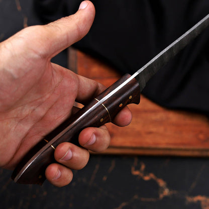 Custom Damascus Steel Fishing Fillet Knife - Rosewood