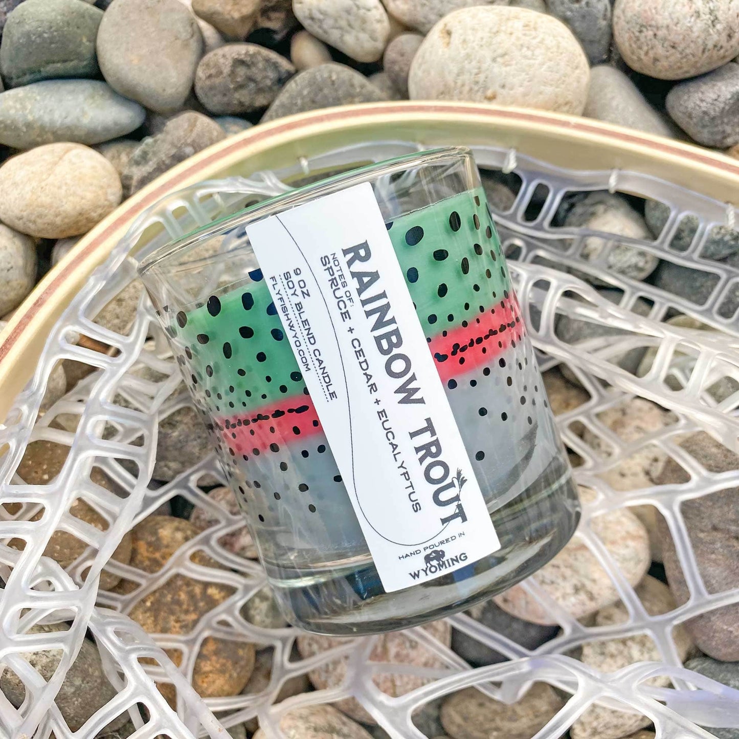 Rainbow Trout Pattern Candle