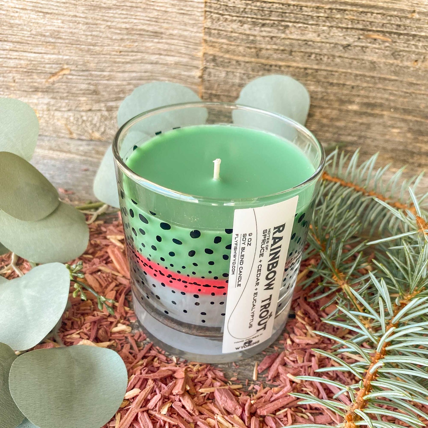 Rainbow Trout Pattern Candle