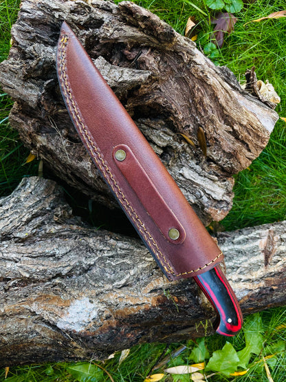 Custom Damascus Steel Fishing Fillet Knife - Diamond Wood