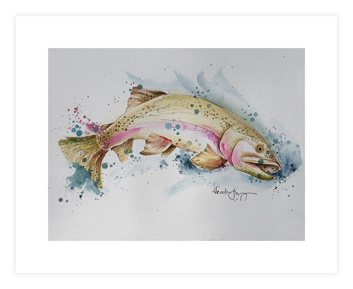 Rainbow Trout Watercolor Painting by Heather Jimenez
